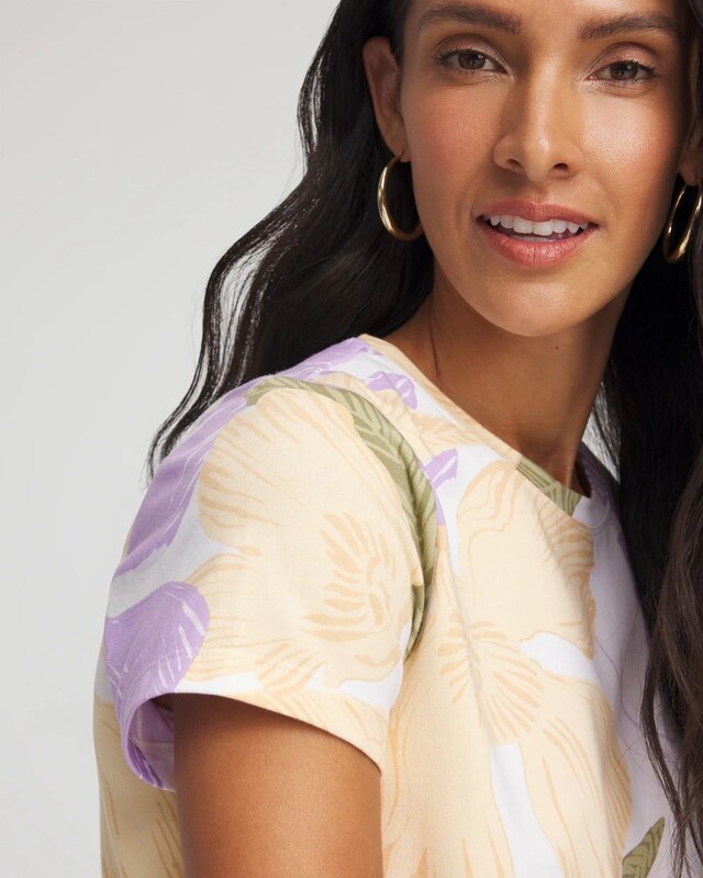 Pastel Floral Cap-Sleeve Tee - image 4